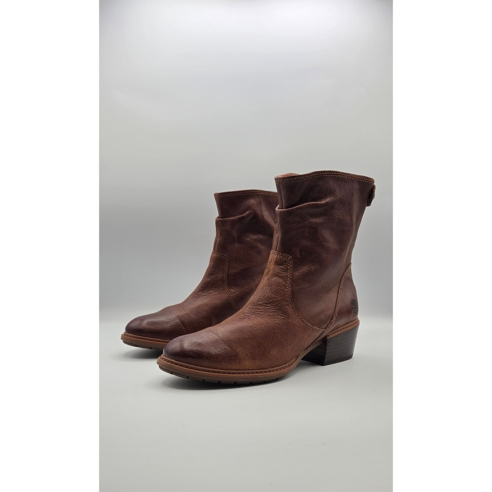 Timberland Sutherlin Bay Women's Boots 7.5 Brown Leather Slouch Zip A1SDE